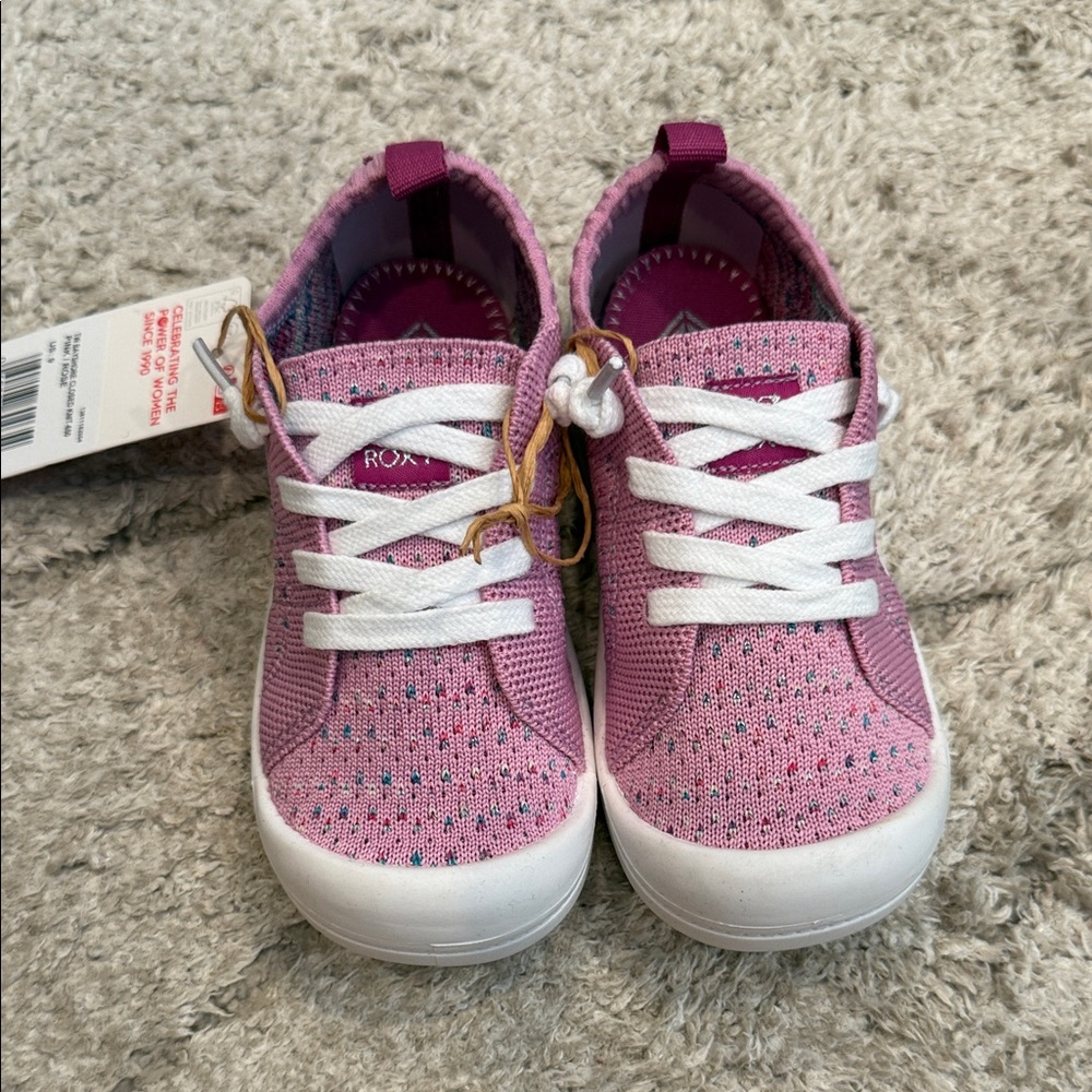 Roxy Kids Pink and White Sneakers
